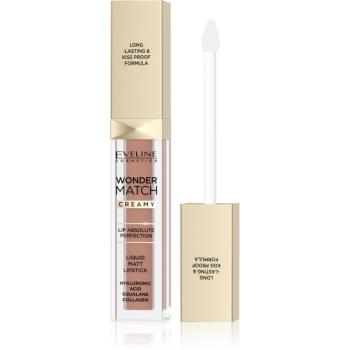 Eveline Cosmetics Wonder Match ruj de buze lichid, mat și de lungă durată cu acid hialuronic culoare 11 Milky Nude 6.8 ml