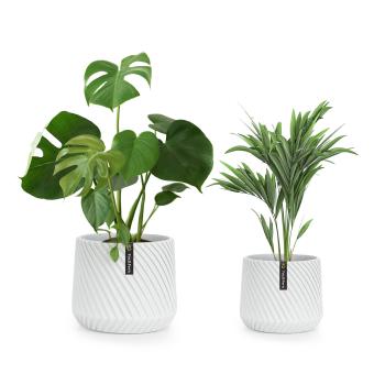 Fox & Fern Heusden, set de 2 ghivece, din polistiren, potrivite pentru plante, realizate manual, aspect 3D