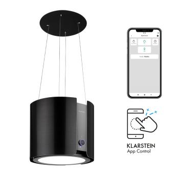 Klarstein Skyfall, hota insula, Ø 45 cm, recirculare, 402 m³ / h, LED, negru