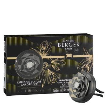 Maison Berger Paris Odorizant pentru mașină Kali negru cu reumplere Vanilie magnifică Vanilla Magnificence (Car Diffuser)