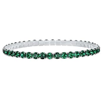 CRYSTalp Brățară tenis elastică cu cristale verzi strălucitoare Aura 22270.EME.E