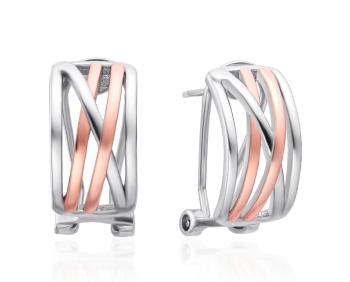 Agato Cercei bicolor cu design elegant și zirconii strălucitoare AGT-E123KK-2T