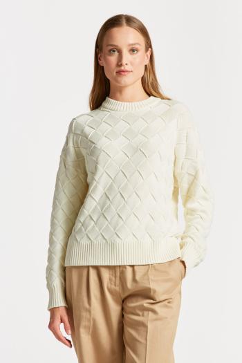 PULÓVER GANT D2. WEAVE KNIT C-NECK CREAM