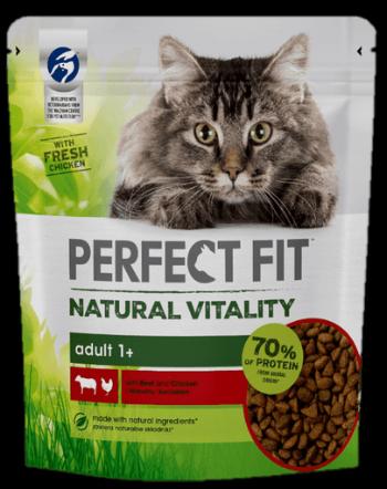 PERFECT FIT Natural Vitality 1+  hrana uscata pentru pisici adulte cu carne de vita si pui 650 g