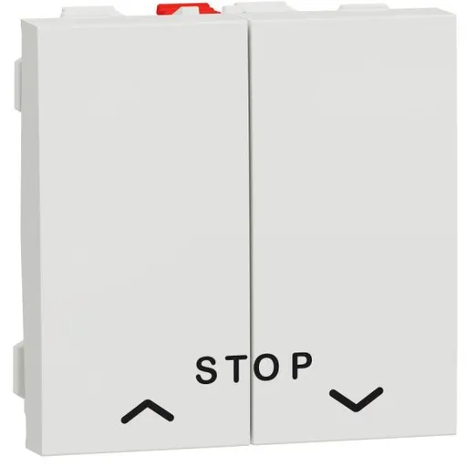 Intrerupator jaluzele cu Stop 6A 2 module Schneider Noua Unica NU323718, alb