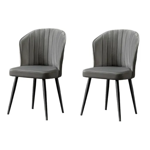 Set de scaune de sufragerie Rubi Grey and Black, 2buc., gri