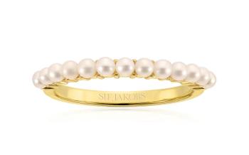 Sif Jakobs Inel fermecător placat cu aur cu perle autentice Ellera SJ-R2869-P-YG 56 mm