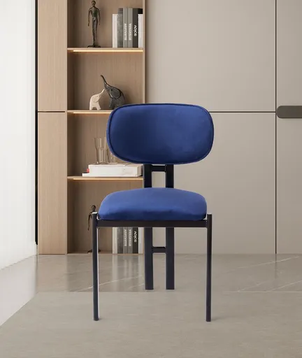 Set scaune 2 piese, Hanah Home, Muriz, Metal, Navy Blue / Black