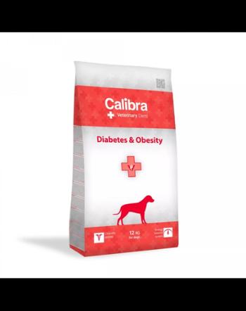 CALIBRA Veterinary Diet Dog Diabetes&amp;Obesity 12 kg dieta veterinara caini supraponderali sau cu diabet