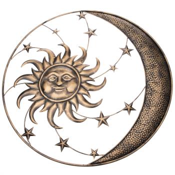 Decorațiune de perete din metal Sun left, diam. 75 cm