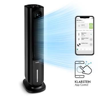 Klarstein Polar Tower Smart, ventilator, răcitor de aer, 7L, 85W, telecomandă, 5 cutii de răcire