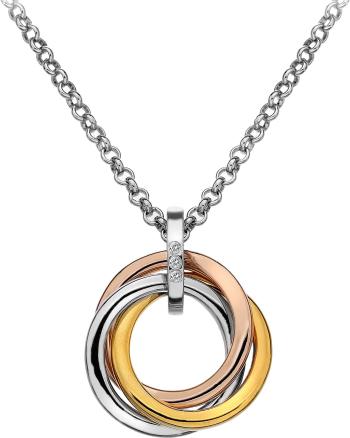 Hot Diamonds Colier din argint Trio Rose Gold DP544 (lănțișorm pandantiv)