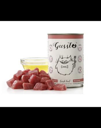 GUSSTO Cat Fresh Beef set conserve pisica, cu vita 12x400 g