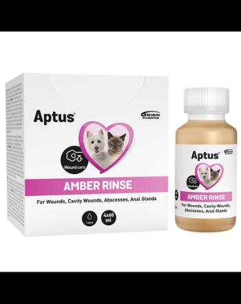 APTUS Amber Rinse 60 ml preparat pentru curatarea ranilor cainilor si pisicilor