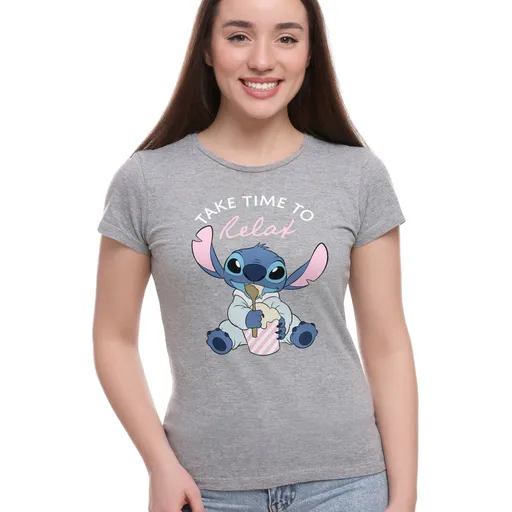 Tricou cu mânecă scurtă Stitch „Take time to relax”