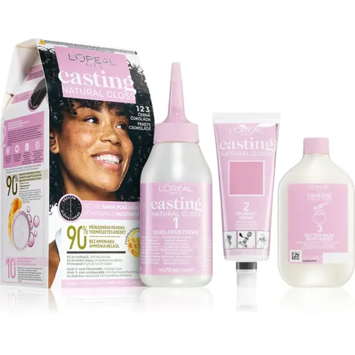 L’Oréal Paris Casting Creme Natural Gloss vopsea de păr semipermanentă culoare 123 BLACK GANACHE 1 buc
