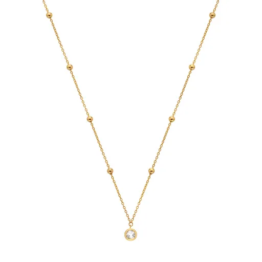 Hot Diamonds Colier placat cu aur delicat cu topaz și diamant DN196