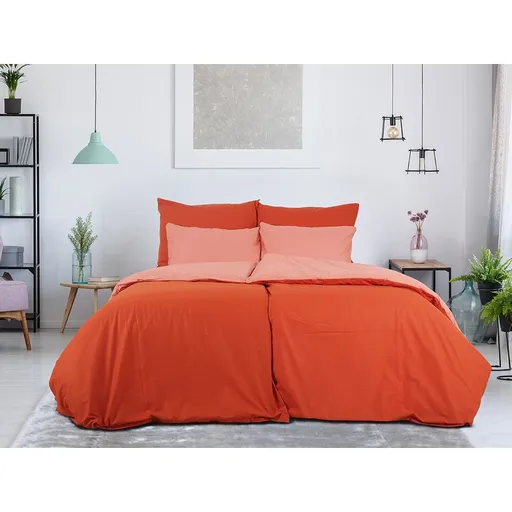 B.E.S. Petrovice Lenjerie de pat din bumbac Double face cărămiziu/ruginiu