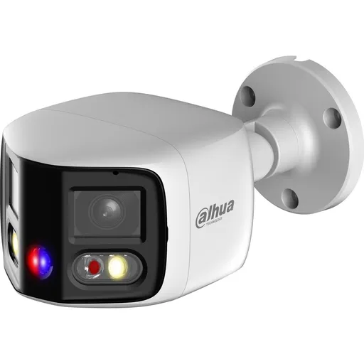 Camera IP Dahua IPC-PFW3849S-A180-E2-AS-PV-0280B, 2x4MP, lentila 2.8mm, IR 25m, lumina alba 20m, microfon, difuzor, alarma, PoE, IP67