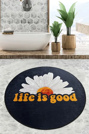 Covoras de baie, L'essentiel Maison, Life Is Good Djt (120 cm), Multicolor