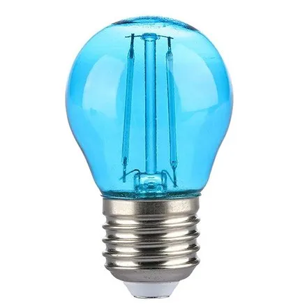 Bec LED G45 E27 2W cu filament lumina albastra V-TAC SKU-217412