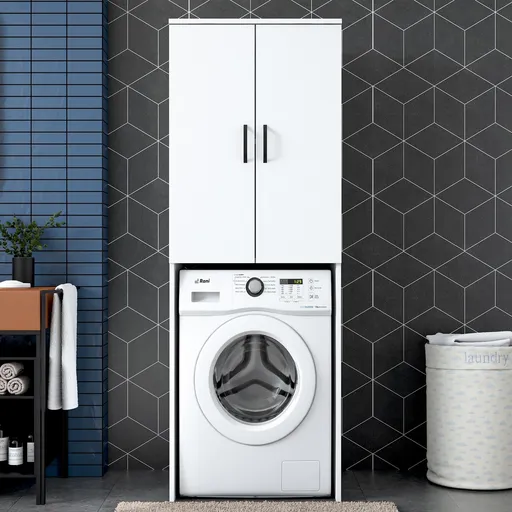 Dulap masina de spalat, Hanah Home, KD110, 65x181.8x62.5 cm, Alb