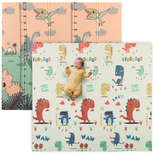 AIYAPLAY Covor de joacă pentru bebeluși 196 x 176 x 1,5 cm pliabil Multifuncțional | Aosom Romania