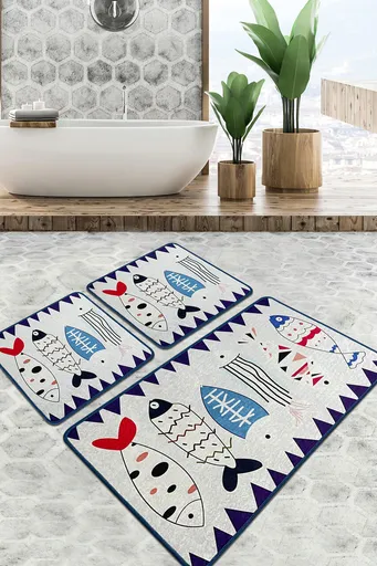 Set covorase de baie, L'essentiel Maison, Le Poissson Djt, Multicolor