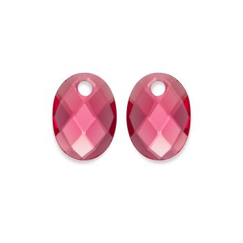 Sparkling Jewels Pandantive ovale pentru cercei din cuarț fuchsia EAGEM51-MO