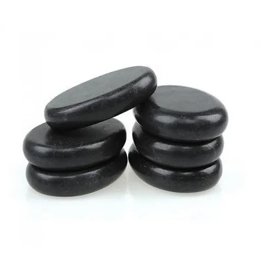 Set 6 Pietre Vulcanice Ovale - Mari 7.5 cm (Terapie Geotermala) + Cadou Saculet