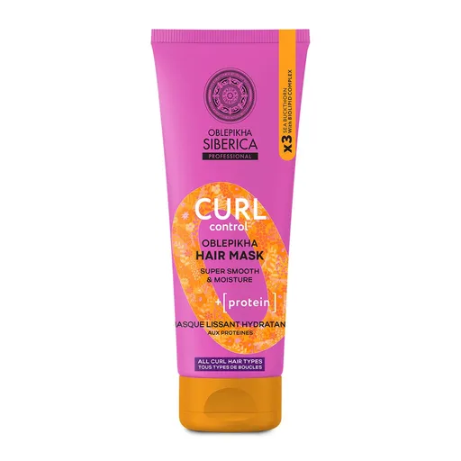 Natura Siberica Mască pentru păr creț, cu proteine Oblepikha (Hair Mask) 200 ml