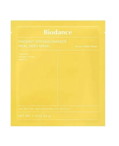 Biodance Mască cu hidrogel Radiant Vita Niacinamide (Real Deep Mask) 34 g
