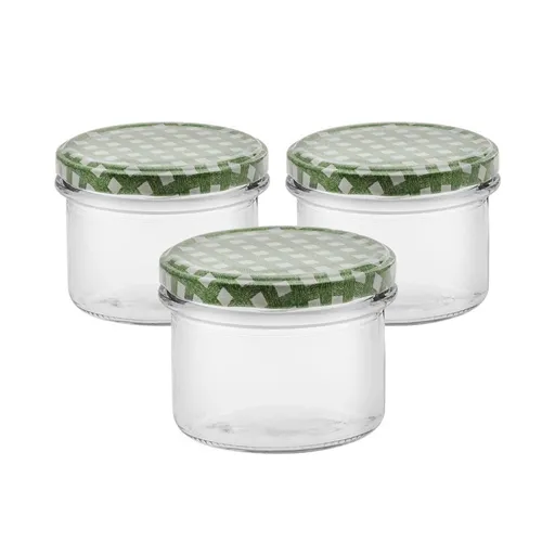 Set de 3 borcane cu capac Antek, 235 ml