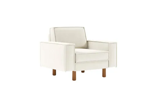 Fotoliu, Atelier del Sofa, 918CMF1182, Otel, Spumă de lapte / Nucă