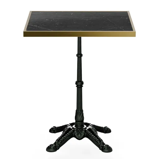 Blumfeldt Patras Lux, masă de bistro, blat de marmură, 60 x 60 cm, bază din fontă