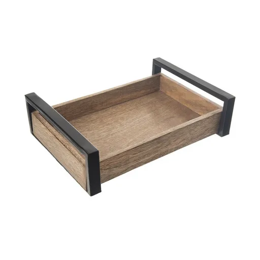 Tavă decorativă din lemn de mango InDecor, 35,5 x27 x 8 cm, L