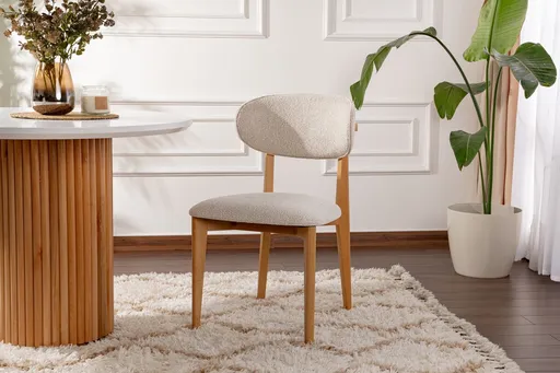 Set scaune 2 piese, Hanah Home, Lionte- White, Stejar deschis, Alb / Stejar deschis