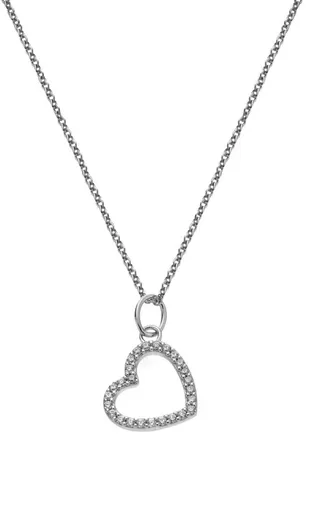 Hot Diamonds Colier din argint Inimă cu zircon Silver Whisper SWP004 (lanț, pandantiv)