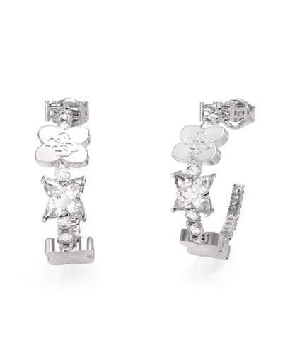 Guess Cercei rotunzi din oțel cu trifoi cu patru foi Wild Flower JUBE05505JWRHT/U