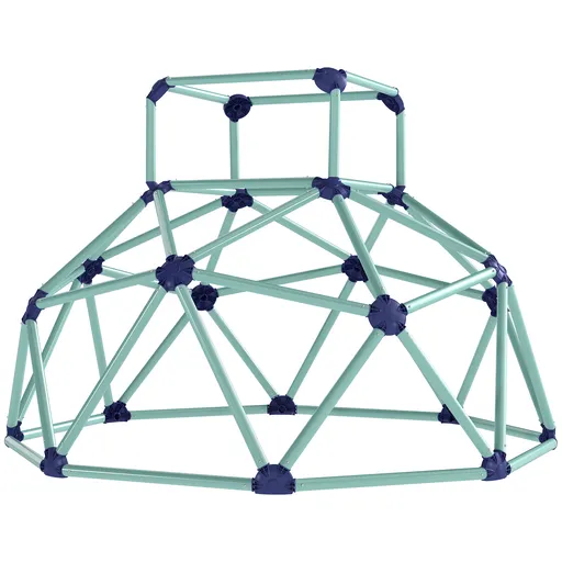 AIYAPLAY Cupolă de cățărat Ø182,5cm rezistentă la UV, impermeabil, dom de cățărat pentru copii până la 90 kg, pentru 3-8 ani, plastic Albastru | Aosom