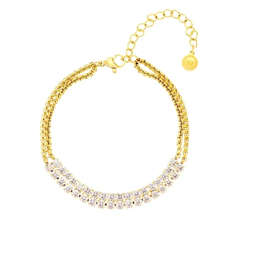 Oliver Weber Brățară dublă placată cu aur cu zircon cubic Cryston Lumiere 32443G
