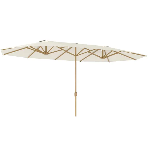Outsunny Umbrelă de Soare cu Două Fețe și Mâner cu Manivelă Ușor de Utilizat, 455x265x238 cm, Bej | Aosom Romania