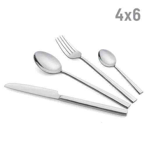 Set de 24 tacâmuri Luigi Ferrero Rome FR-2446, Oțel inoxidabil, Argint