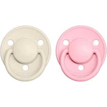 BIBS De Lux Natural Rubber Size 2: 6+ months suzetă Ivory / Baby Pink 2 buc