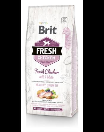 BRIT Fresh Puppy Hrana uscata catei, cu pui si cartofi 12 kg