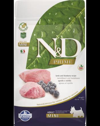 FARMINA N&amp;D Adult Mini Lamb&amp;Blueberry hrana uscata caini adulti de talie mica, miel si afine 800 g