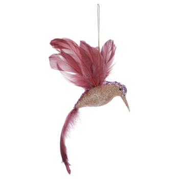 Decorațiune de Crăciun suspendată Colibri, vișiniu, 20 x 20 x 7 cm