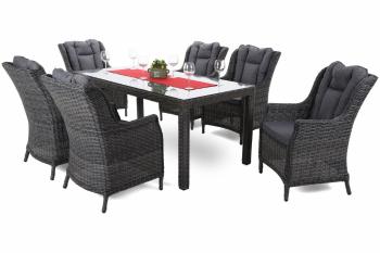 Záhradný jedálenský set 6+1 polyratan