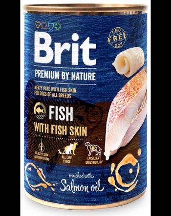 BRIT Premium by Nature Fish&amp;Fish Skin 400 g Conserva hrana pentru caini,cu peste si pui