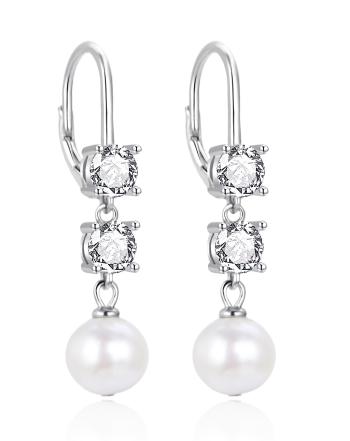 Agato Cercei eleganți cu zircon cu perlă AGT-E094LW-P